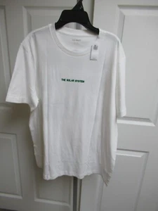 Old Navy MEN`S "The Solar System" white T Shirt Planets SZ L NWT - Picture 1 of 5