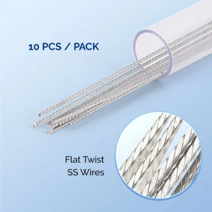 Paquete de 10 cables retenedores lingual de ortodoncia dental planos rectos giratorios - Imagen 1 de 15