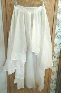Womens Size Med Victoria’s Secret White Sequin High/low Flowy Skirt new tag - Picture 1 of 12