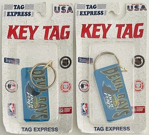 Tag Express Tampa Bay Devil Rays Key Chain Vintage NOS NIB Made In USA Lot Of 2 - Picture 1 of 4