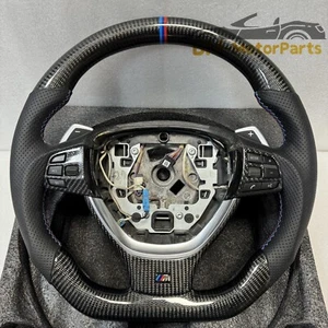 Carbon Fiber Steering Wheel Fit BMW M5 M6 F06 F07 F01 F02 F03 F10 F11 F12 F13 - Bild 1 von 7