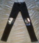 H&M Sequin Knee Legging Jeans Girl Size 11/12Yrs