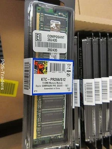 Kingston 512MB PC-2100 184-Pin KTC-PR266/512 Equiv. Compaq 282435-B21 NEW NEU - Afbeelding 1 van 3