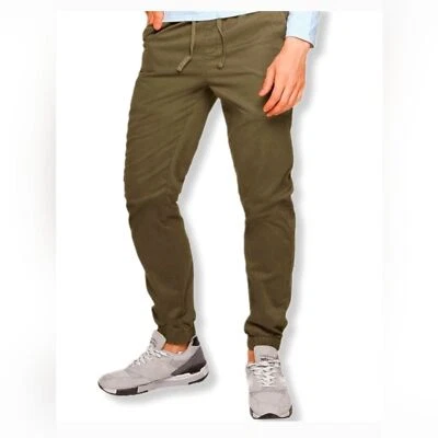NWT Psycho Bunny Men Toledo Cotton Twill cargo Jogger pants Dark Olive khaki XXL - Image 1 of 4