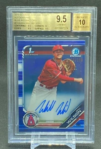 2019 Bowman Chrome Draft Will Wilson Blue Refractor Auto BGS 9.5 10 /150 ANGELS - Picture 1 of 2