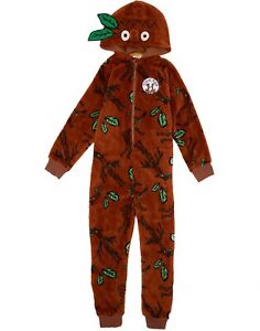 Gruffalo Kids Jumpsuit Pyjama | Stickman Woodland Brown All in One Sleepsuit