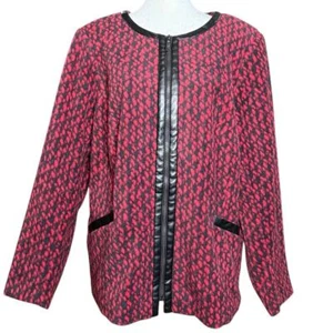 Bob Mackie Chaqueta Usable Arte Polar Mujer Plus 1X Cremallera Acogedora Aire Libre Vacaciones - Imagen 1 de 11