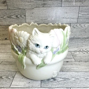 2001 Lenox The Inquisitive Kitten Cachepot Blumentopf - Bild 1 von 6