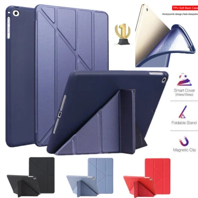 Funda Inteligente de Cuero para iPad 9.7" 2da/3ª/4ª Generación Air Mini 6 Soporte Plegable en Y Foto 1 de 4