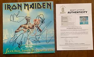Iron Maiden Seventh Son x5 banda firmada autografiada certificado BAS - Imagen 1 de 3