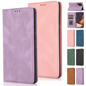 For Samsung Galaxy S24 S23 Note20 Leather Magnetic Flip Holder Wallet Phone Case - Picture 1 of 50