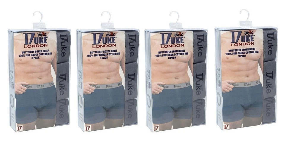 Duke London Hombre'' S Talla Grande 12 Pares Paquete Jersey Bóxers 2XL-10XL - Imagen 1 de 2