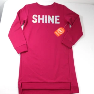 Wonder Nation Pink Youth Girls Sweatshirt Dress Size L (10-12) Long Sleeve Knit - Picture 1 of 7