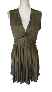 The Kooples Minikleid olivgrün Plissee Größe 2 - Bild 1 von 11