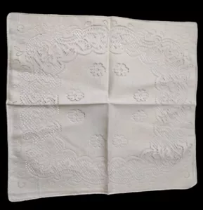 Lot of 4 Antique White Lace Napkins Sears Perma-Prest Natural 17" X 17" - Picture 1 of 9