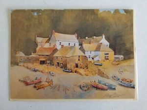 Cornish Fishing Village por Harry Bloom Tarjeta Conexión En Blanco Interior Sellado - Imagen 1 de 3