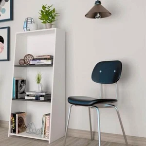 Bookcase White 3 Tier Storage Shelves Organiser Office Living Room Furniture - Picture 1 of 2
