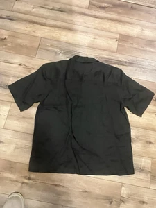 NWT Roevelle Men’s 100% Linen BLACK Short Sleeve Camp Shirt 2XL - Picture 1 of 9