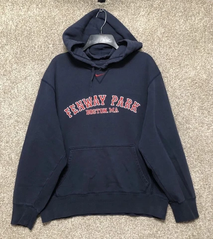 Nike MLB Center Swoosh Boston Red Sox Fenway Park Hoodie Sweatshirt Mens Large Cover