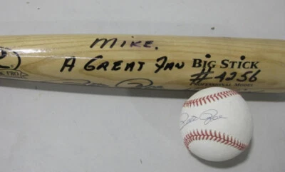 Pete Rose Autographed Cincinnati Reds Signed Adirondack Pro Bat and Baseball - Image 1 of 4