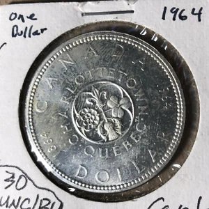 1964 Canada $1 Dollar Silver Coin UNC/BU Condition - Picture 1 of 2