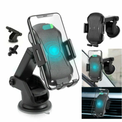 15W Clamping Wireless Automatic Fast Charging Charger Car Mount Phone Holder - Image 1 of 4