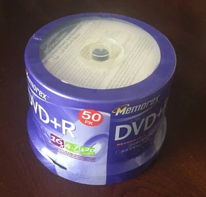 Memorex - 50PK DVD+R *NEW* Recordable - 16X, 4.7GB, 120 min - Picture 1 of 4