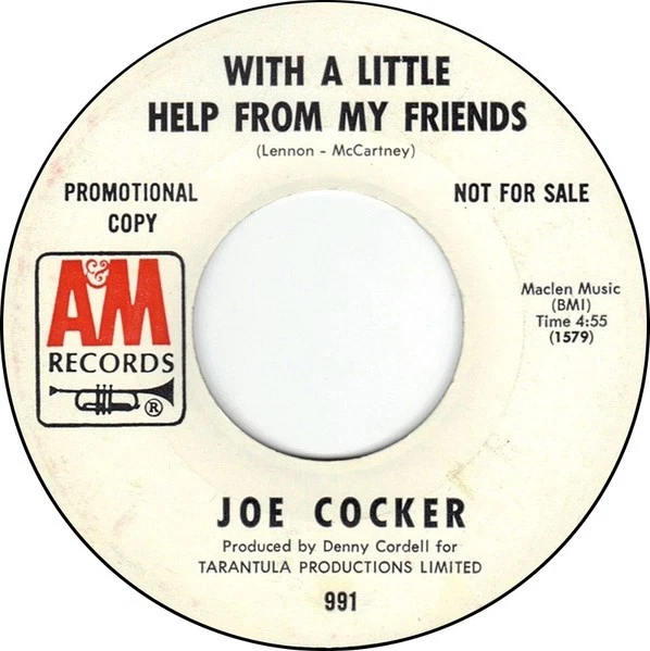 Joe Cocker - With A Little Help From My Friends 1968 7", Single, Promo, Styrene  - Image 1 of 1