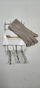 Calvin Klein Juego de 2 Piezas Silenciador y Guantes Táctiles Crema Nuevo Con Etiquetas  - Imagen 1 de 7
