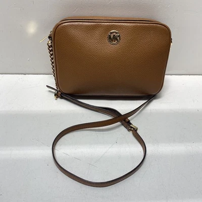 Michael Kors Brown Pebbled Leather Crossbody - Image 1 of 4