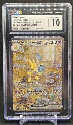 2023 Pokemon Scarlet & Violet 151 Alakazam EX 201 Special Illus...Rare CGC 10 - Image 1 of 2