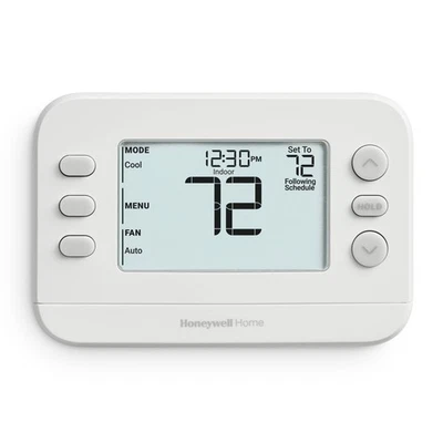 New Programmable Thermostat, Single-Stage, 1 Heat/1 Cool Compatibility, 5-2 D... - Image 1 of 4