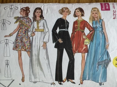 VTG 1969 BUTTERICK 5549 LADIES STUNNING EVENING DRESS, PANTS & SCARF PATTERN 10 - Image 1 of 4