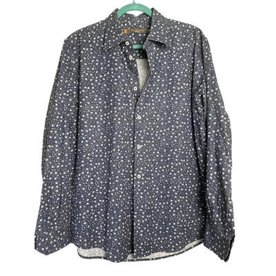 BEN SHERMAN наследия синий белый цветочный рубашка на пуговицах 100% хлопок большой - Изображение 1 из 4