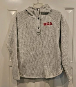 Georgia UGA Damen Medium Columbia Jacke Druckknopf Pullover Kapuze Fischgrät Strick - Bild 1 von 7