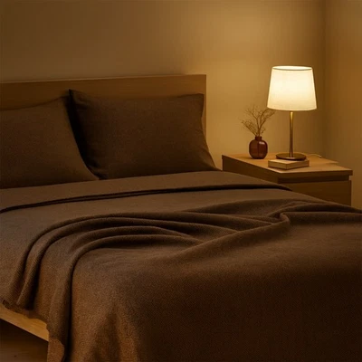 Dark Brown Herringbone Tweed Fabric 70% Wool 145cm Wide Cushions Pillow Covers - Image 1 of 4