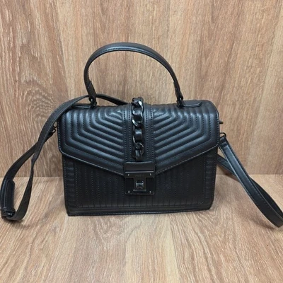 Bolso ALDO Jerilini con asa superior negro mediano bolso de hombro cartera cierre giratorio cosido Foto 1 de 4