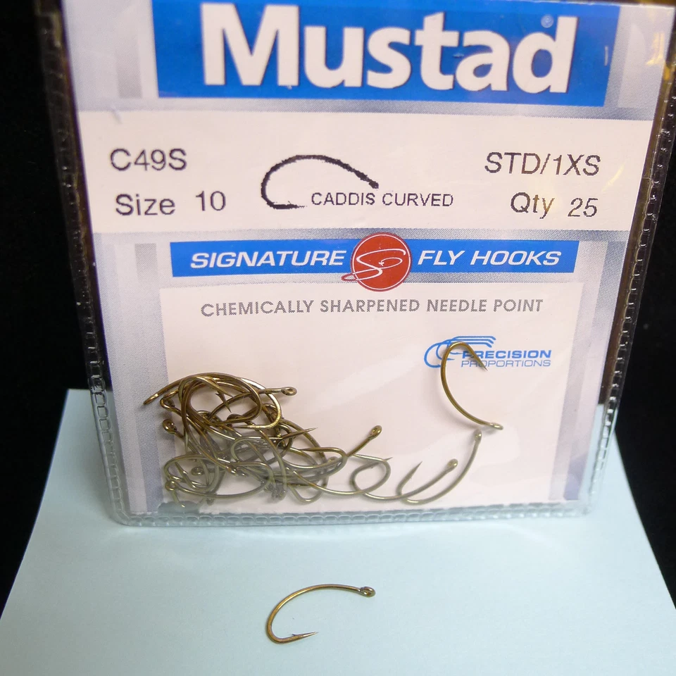 Mustad Curved Caddis 25 St. #6 #10 #12 #14 #16 Signature Fly C49S Curved Caddis - Bild 1 von 1