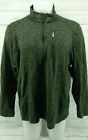Men's Xxl Woolrich 1/4 Zip Green Polyester Collared Pullover Sweater/ Sweatshirt
