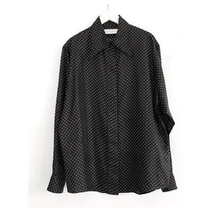 990 $ Victoria Beckham Seidenhemd gepunktet spitzkragen schwarz US 6 Kragen - Bild 1 von 7