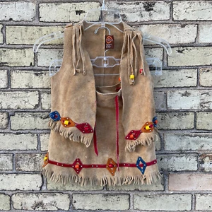 John R. Craighead Co. Girls Suede Indian Costume Size M Made In USA - Picture 1 of 8