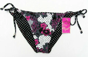 2 in1 Floral Lace Dot Reversible Bikini Hipster Bottom Briefs Swim Women Girl XL - Picture 1 of 1