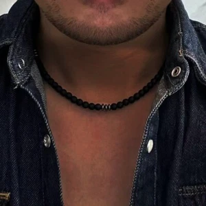 Black Matte Beads Surfer Beach Necklace Men Casual Choker Chain Jewelry For Men - Picture 1 of 7