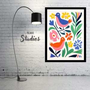 Klassische Wildvögel gerahmtes Wandbild Poster Leinwanddruck Bild Wohndeko - Bild 1 von 8