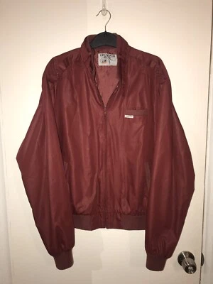 Men’s Trader Bay Maroon Red Vintage 80s Racer Jacket Size Tall X-Large Zip Up - Image 1 of 3