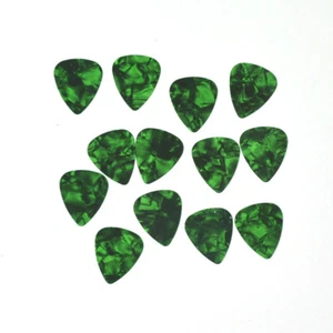 Lote de 100 púas de guitarra plectrumos de celuloide en blanco delgado perla verde de 0,46 mm - Imagen 1 de 3