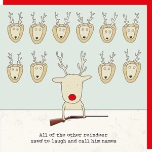 Lustige Weihnachtskarte Rudolphs Rentier Massaker - Rosie Made a Thing Xmas - Bild 1 von 2