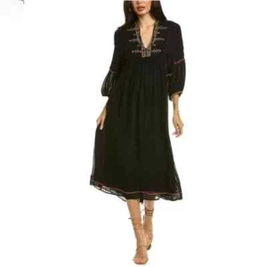 VANESSA BRUNO Woman Veronica Midi Dress Black Size 8 - Picture 1 of 11