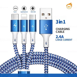 New 3 in 1 Multi USB Cable Charger Phone For Samsung,iphone,Huawei,Nokia,Google - Picture 1 of 11