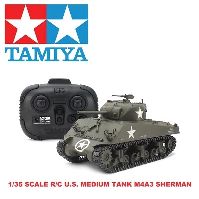 TAMIYA RC 1/35 U.S. MEDIUM TANK M4A3 Sherman TANK KIT No:48217 (w/CONTROL UNIT) - Image 1 of 4